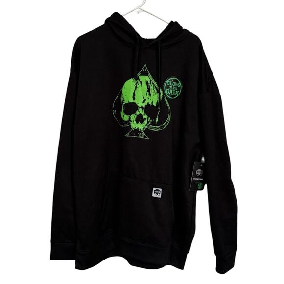 Buffalo Outdoors Workwear Skeleton Space Glow In Dark 3XL Hooded Sweatshirt NWT - Picture 2 of 9